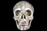 Realistic, Carved Chevron Amethyst Skull #151196-2